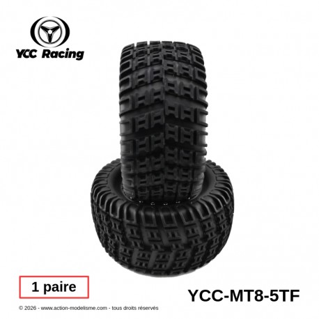MT8-5TF - Pneus + mousse 1/8 Monster Truck [1paire]