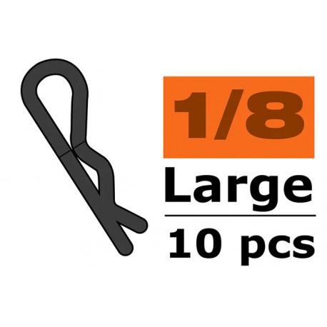 GF-0410-024 - Clips de carrosserie 1/8 large Black [10pcs]