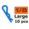 GF-0410-025 - Clips de carrosserie 1/8 large Blue [10pcs]