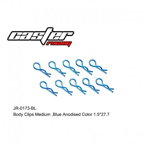 JR-0173-BL - Clips de carrosserie 1/8 bleu [10pcs]