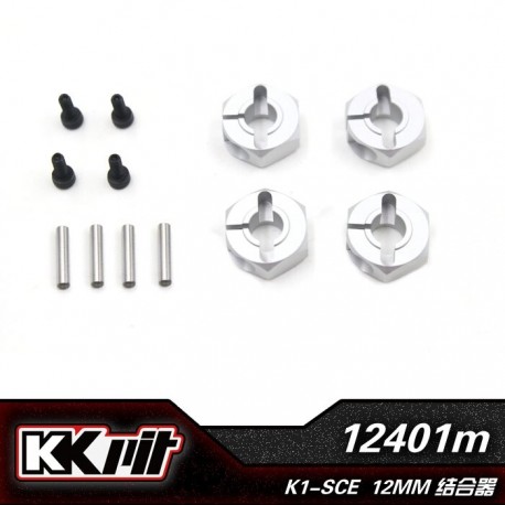 12401M - Hexagone de roue alu 12mm [4pcs]