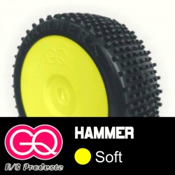 GQ Hammer Soft - pneus 1/8 buggy collé [1paire]