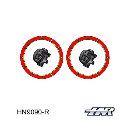 HN9090-R - Hexagone 17mm + bead lock rouge [1set]