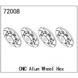 Hexagone de roue 17mm alu CNC [4pcs]