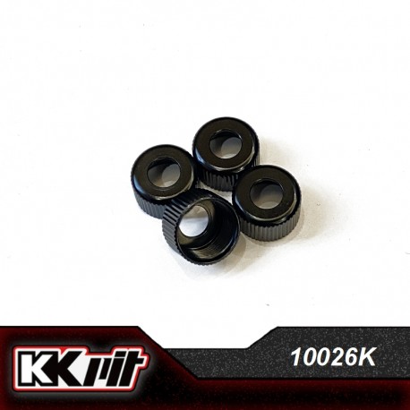 10023K-BK - Bouchon inférieur d’amortisseur alu 6061-T6 Noir [4pcs]