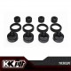 10022K-BK - Bouchons + bagues d'amortisseurs alu 6061-T6 Noir [1set]