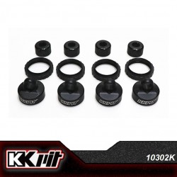 10022K-BK - Bouchons + bagues d'amortisseurs alu 6061-T6 Noir [1set]