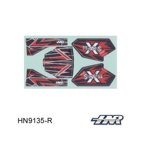 HN9135-R - Stickers d'aileron MARS X rouge [1pc]