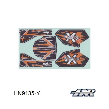 HN9135-Y - Stickers d'aileron MARS X orange [1pc]