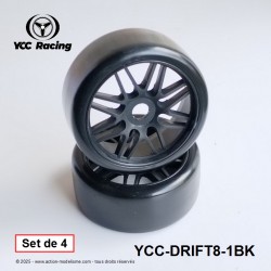 YCC-DRIFT8-BK - Pneus Drift 1/8 [1set]