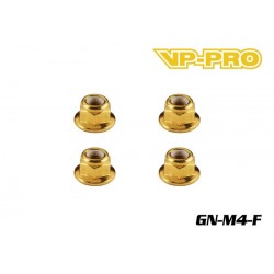 GN-M4-F - Écrou Nylstop épaulé M4 acier Gold [20pcs]
