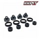 10024K - Bouchons + bagues d'amortisseurs alu 6061-T6 Noir [1set]