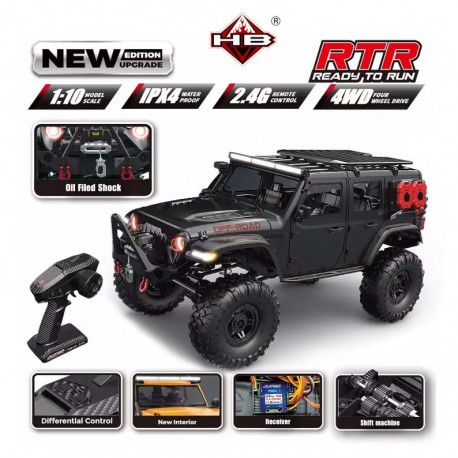 Crawler 1/10 Jeep Rubicon Noir Métal [RTR]